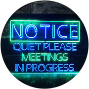 Quiet Please Meeting in Progress LED Light Sign - LED Gift Works