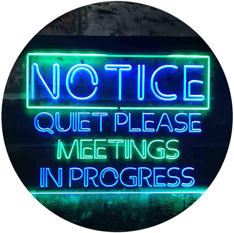 Quiet Please Meeting in Progress LED Light Sign - LED Gift Works
