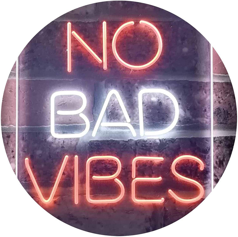 No Bad Vibes Room Display LED Light Sign - LED Gift Works
