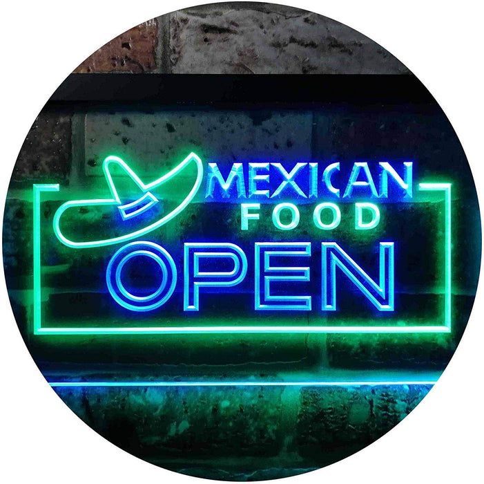 Restaurant Mexican Food Open LED Light Sign - Way Up Gifts
