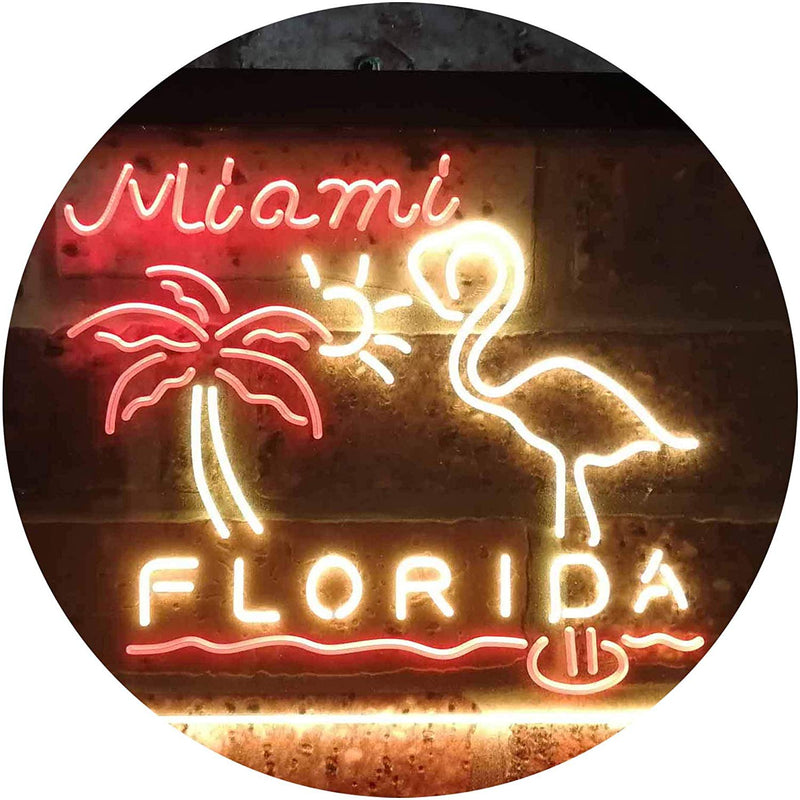 Miami Florida Flamingo LED Light Sign - LED Gift Works