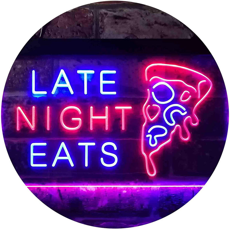 Late Night Eats Pizza LED Light Sign - LED Gift Works
