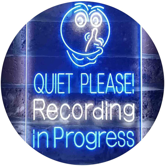 Quiet Please Recording in Progress Studio LED Light Sign - Way Up Gifts