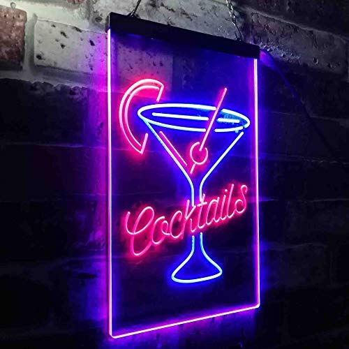 Cocktails Glass Bar Display LED Light Sign - Way Up Gifts
