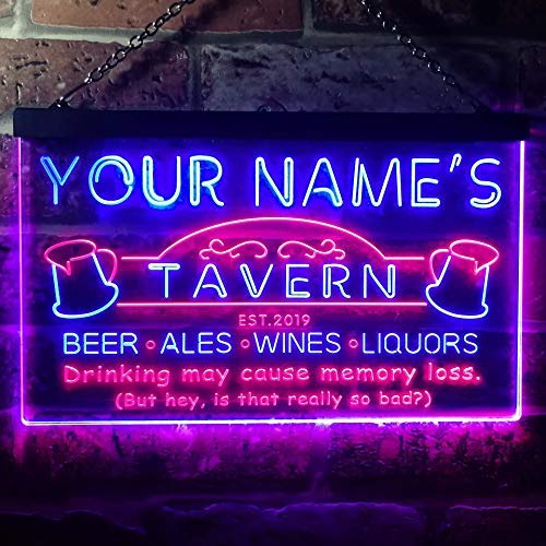 Personalized Tavern Bar LED Light Sign - Way Up Gifts