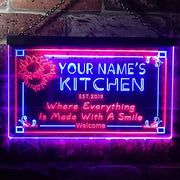 Personalized Home Kitchen Decor Made with Smile LED Light Sign - LED Gift Works