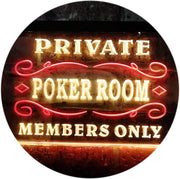 Private Poker Room Members Only LED Light Sign - LED Gift Works