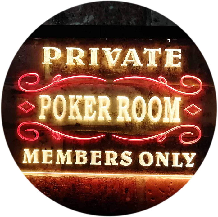Private Poker Room Members Only LED Light Sign - Way Up Gifts