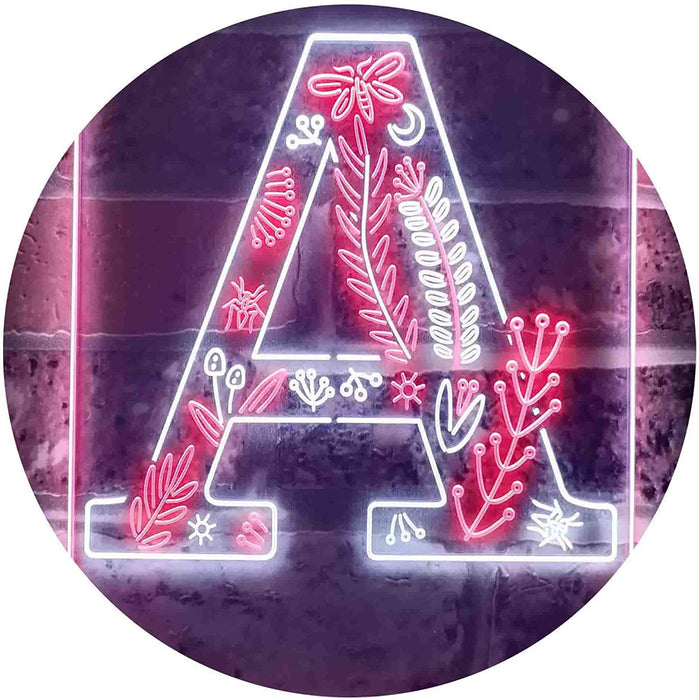 Family Name Letter A Monogram Initial LED Light Sign - Way Up Gifts