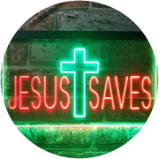 Cross Jesus Saves LED Light Sign - LED Gift Works
