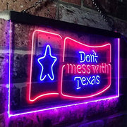 Don't Mess with Texas Flag Garage LED Light Sign - LED Gift Works