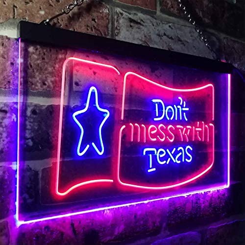 Don't Mess with Texas Flag Garage LED Light Sign - LED Gift Works
