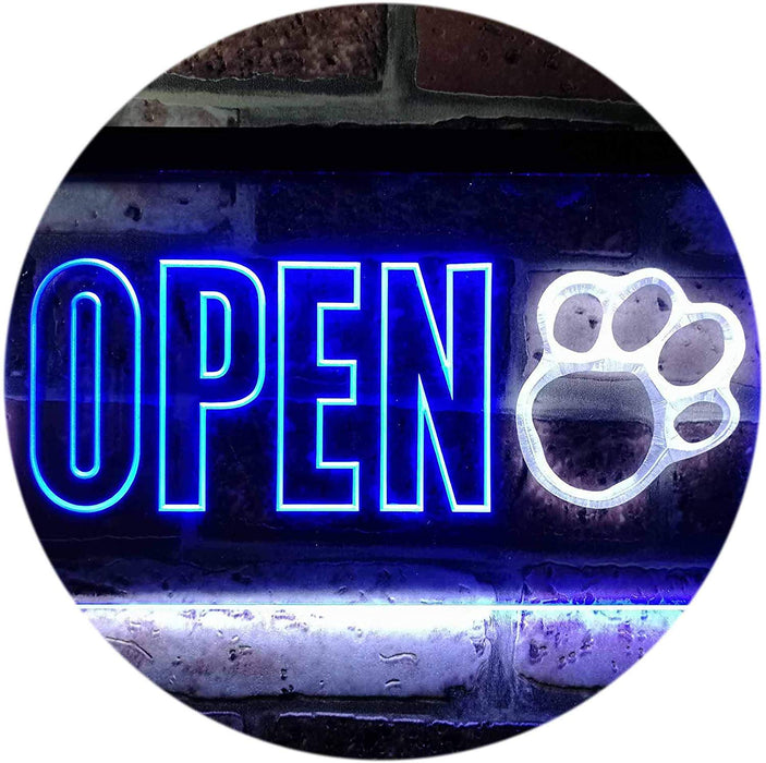 Open Paw Print Dog Grooming LED Light Sign - Way Up Gifts