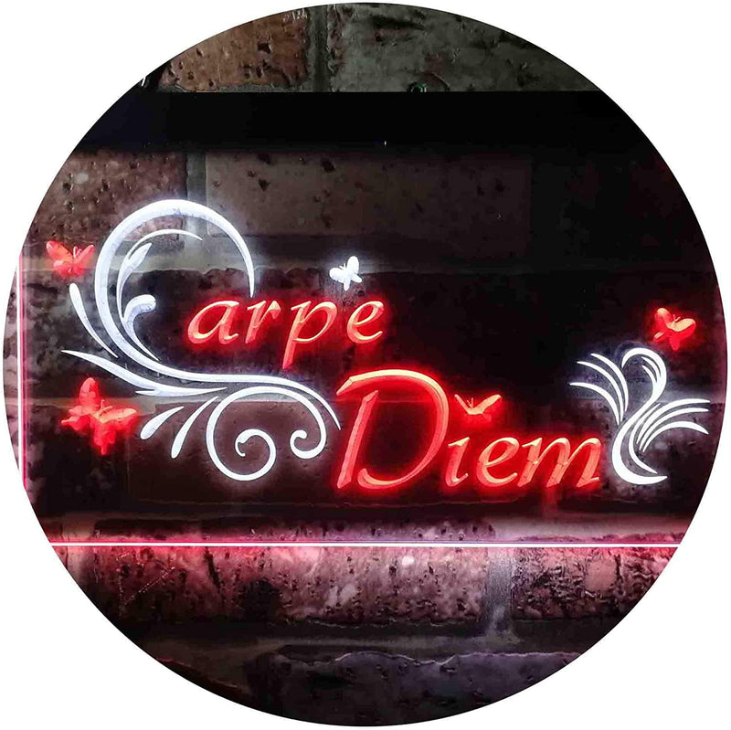 Carpe Diem Seize The Day Bedroom Quote LED Light Sign - LED Gift Works