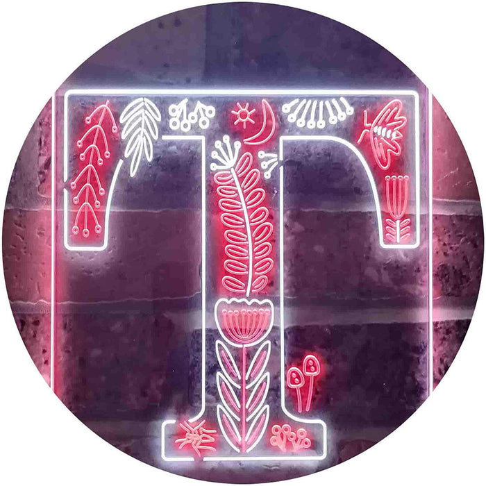 Family Name Letter T Monogram Initial LED Light Sign - Way Up Gifts