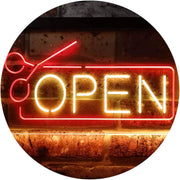 Scissors Open Barber Salon Hair Cuts LED Light Sign - LED Gift Works