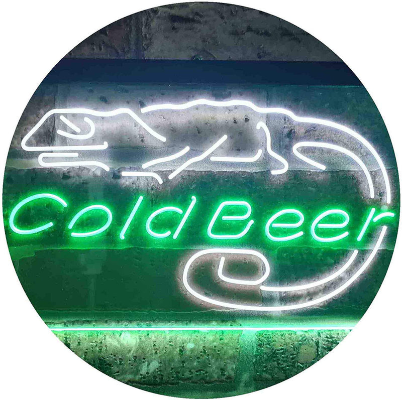 Lizard Cold Beer LED Light Sign - LED Gift Works