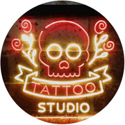 Skull Tattoo Studio LED Light Sign - LED Gift Works