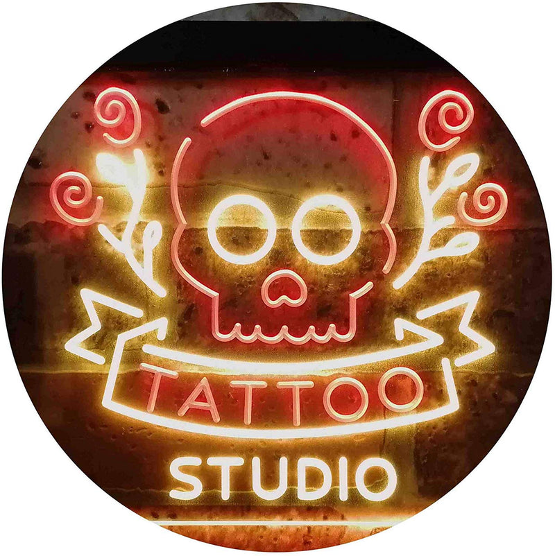 Skull Tattoo Studio LED Light Sign - LED Gift Works