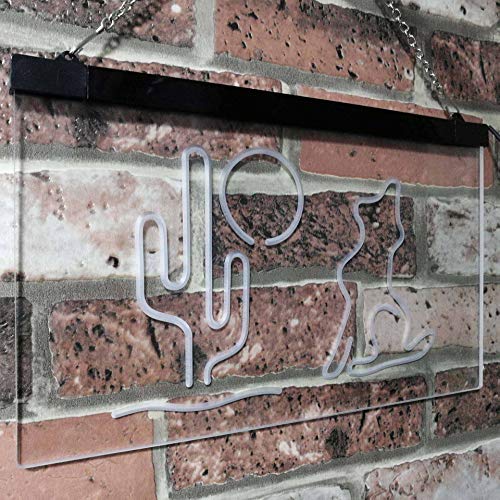 Cactus Moon Wolf LED Light Sign - LED Gift Works