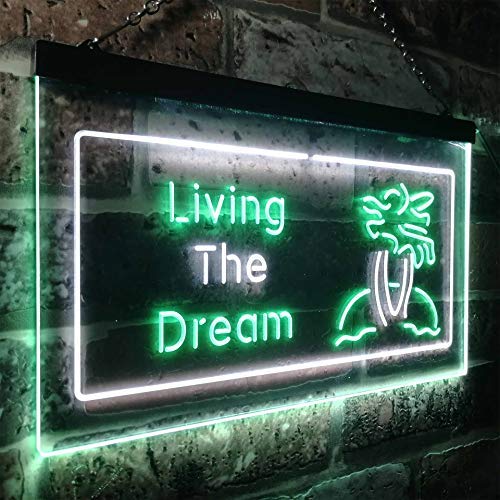 Paradise Island Living The Dream LED Light Sign - Way Up Gifts