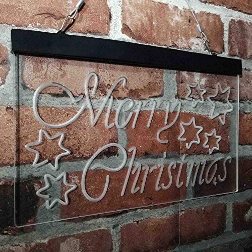 Merry Christmas Stars Decoration LED Light Sign - LED Gift Works