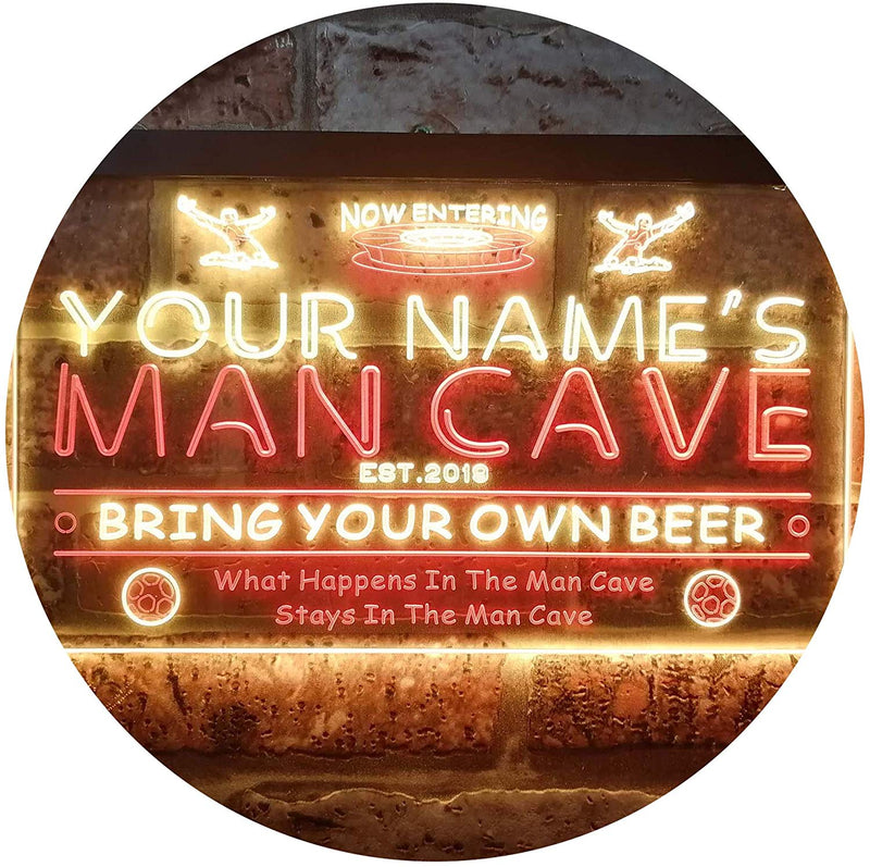 Personalized Sports Soccer Theme Man Cave LED Light Sign - LED Gift Works