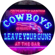 Cowboys Leave Guns Bar Western Decor LED Light Sign - LED Gift Works