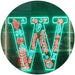 Family Name Letter W Monogram Initial LED Light Sign - Way Up Gifts