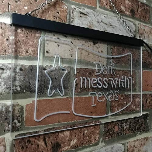 Don't Mess with Texas Flag Garage LED Light Sign - Way Up Gifts