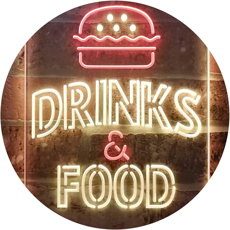 Hamburgers Drinks and Food LED Light Sign - LED Gift Works