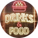 Hamburgers Drinks and Food LED Light Sign - Way Up Gifts