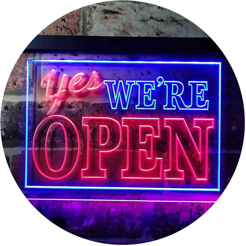 Yes We're Open LED Light Sign - LED Gift Works