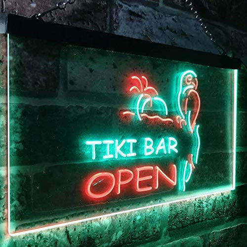 Parrot Tiki Bar Open LED Light Sign - Way Up Gifts