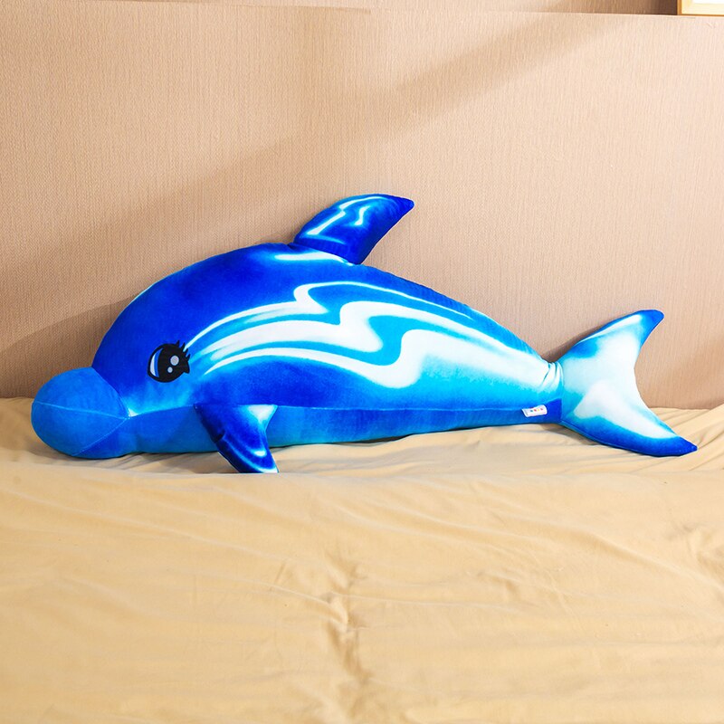 Dolphin Stuffed Animal Unique Big Colorful Plush Toy - LED Gift Works