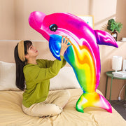 Dolphin Stuffed Animal Unique Big Colorful Plush Toy - LED Gift Works
