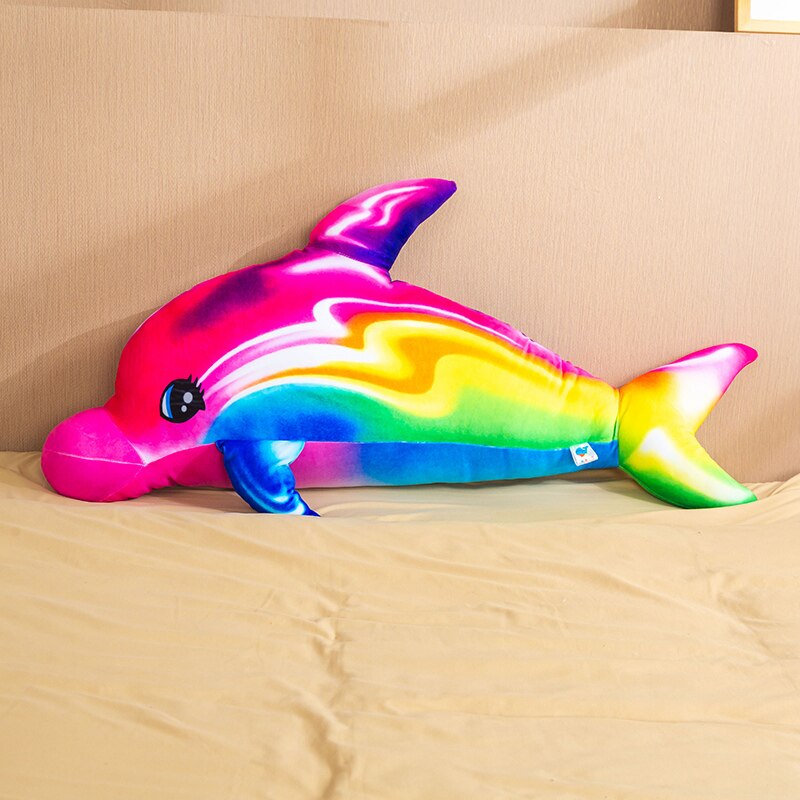Dolphin Stuffed Animal Unique Big Colorful Plush Toy - LED Gift Works