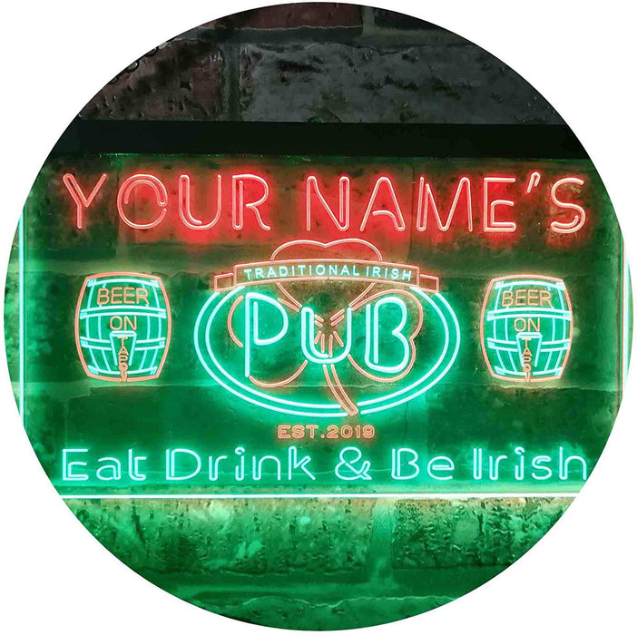 Personalized Traditional Irish Pub LED Light Sign - Way Up Gifts