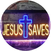 Cross Jesus Saves LED Light Sign - LED Gift Works