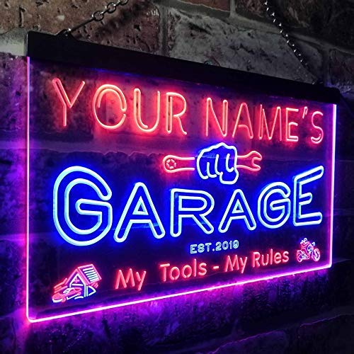 Personalized Home Garage Tools Handyman LED Light Sign - Way Up Gifts