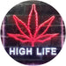 Marijuana Leaf High Life LED Light Sign - Way Up Gifts