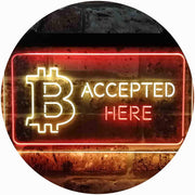 Bitcoin Accepted Here LED Light Sign - LED Gift Works