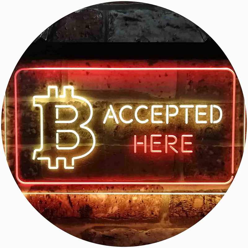 Bitcoin Accepted Here LED Light Sign - LED Gift Works