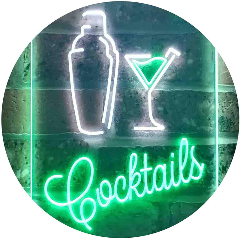 Cocktail Shaker Drinks Cocktails LED Light Sign - LED Gift Works