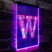 Family Name Letter W Monogram Initial LED Light Sign - LED Gift Works