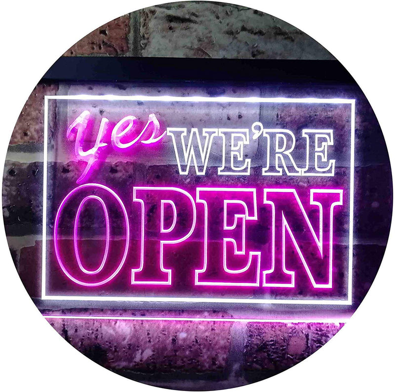 Yes We're Open LED Light Sign - LED Gift Works