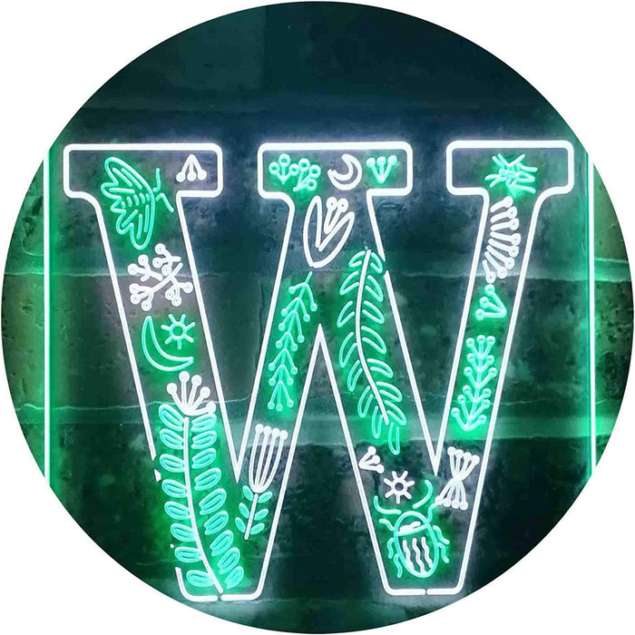 Family Name Letter W Monogram Initial LED Light Sign - Way Up Gifts