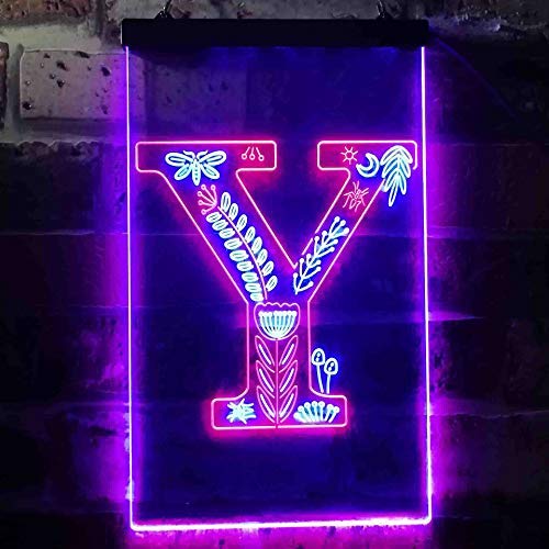 Family Name Letter Y Monogram Initial LED Light Sign - Way Up Gifts
