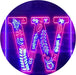 Family Name Letter W Monogram Initial LED Light Sign - Way Up Gifts