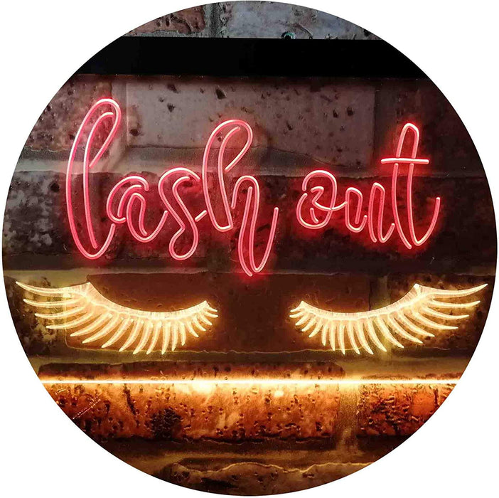 Eyelashes Lash Out Girl Room Beauty Decor LED Light Sign - Way Up Gifts